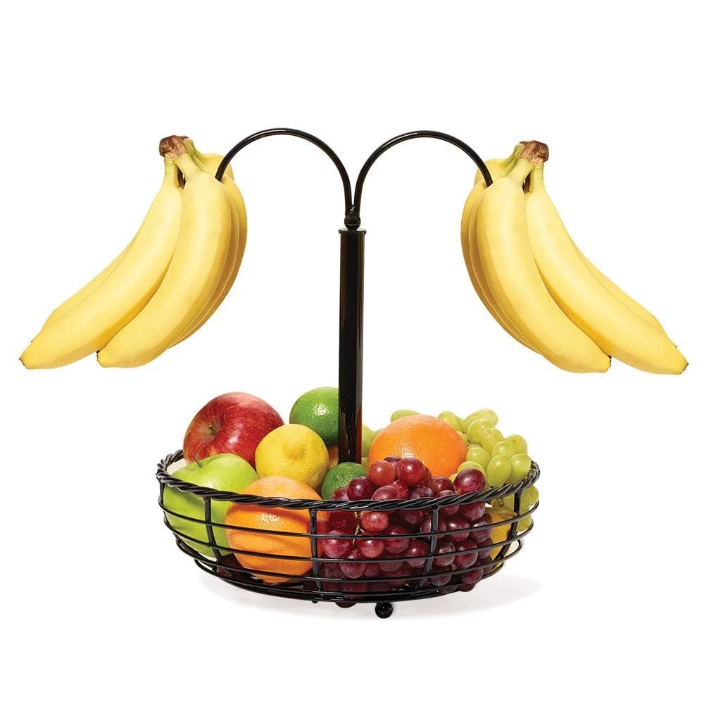 Rope Fruit Storage Basket With Double Banana Hook 3 Rope Fruit Storage Basket With Double Banana Hook
