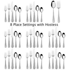 Satin Symmetry 42 Piece Flatware Set, Service For 8 -Home Tableware satin symmetry 42 piece flatware set service for 8 5275437 4