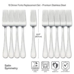 Satin Symmetry Set Of 10 Dinner Forks -Home Tableware satin symmetry set of 10 dinner forks 5199211 4