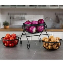 Scroll Set Of 3 Fruit Storage Baskets -Home Tableware scroll set of 3 fruit storage baskets 5282035 3