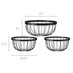 Scroll Set Of 3 Fruit Storage Baskets -Home Tableware scroll set of 3 fruit storage baskets 5282035 6
