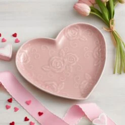 Tea Rose Pink Heart Shaped Plate -Home Tableware tea rose pink heart shaped plate 5199769 3