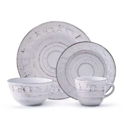 Trellis Lodge White 16 Piece Dinnerware Set, Service For 4 -Home Tableware trellis lodge white 16 piece dinnerware set service for 4 5291367 9