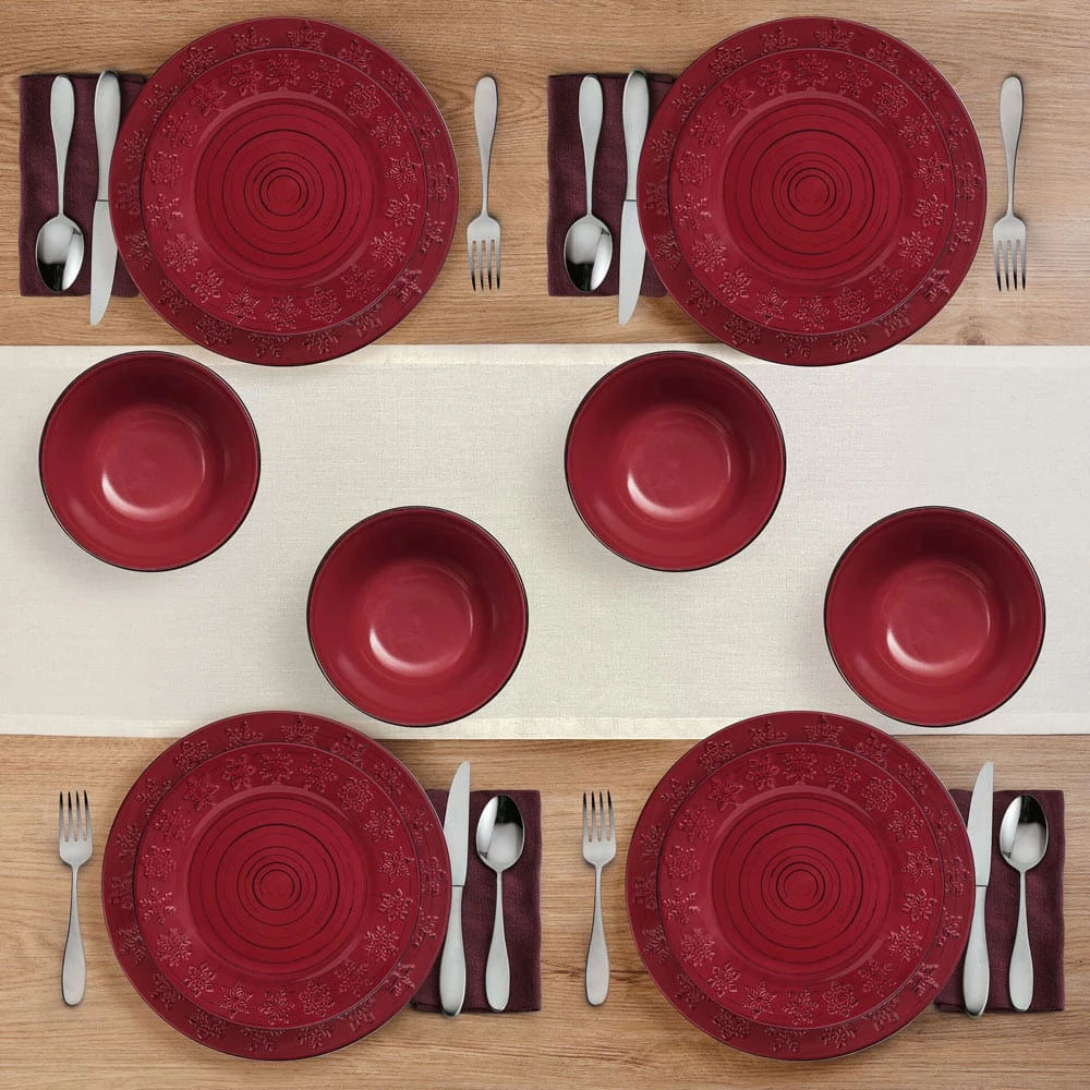 Trellis Snowflakes 12 Piece Dinnerware Set, Service For 4 4 Trellis Snowflakes 12 Piece Dinnerware Set, Service For 4 - Image 2