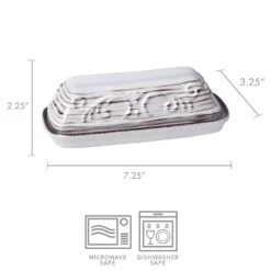 Trellis White Covered Butter Dish -Home Tableware trellis white covered butter dish 5281093 3