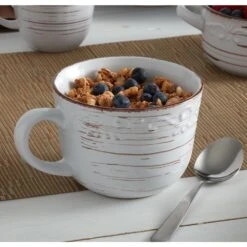 Trellis White Jumbo Soup Mug 5 Trellis White Jumbo Soup Mug -Home Tableware trellis white jumbo soup mug 5244743 2