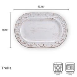 Trellis White Oval Platter -Home Tableware trellis white oval platter 5297421 4