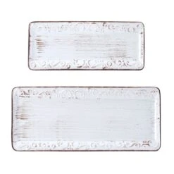 Trellis White Set Of 2 Platters -Home Tableware trellis white set of 2 platters 5294326 3
