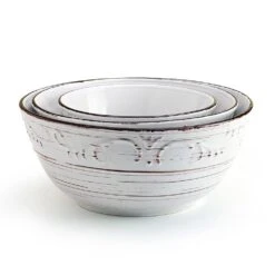 Trellis White Set Of 3 Serving Bowls -Home Tableware trellis white set of 3 serving bowls 5297420 6