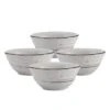 Trellis White Set Of 4 Fruit Bowls -Home Tableware trellis white set of 4 fruit bowls K45236949 1