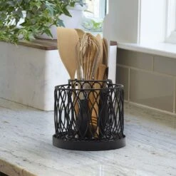 Twist Loop Rotating 2 Tier Utensil Holder -Home Tableware twist loop rotating 2 tier utensil holder 5289429 3