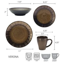 Verona 16 Piece Dinnerware Set, Service For 4 -Home Tableware verona 16 piece dinnerware set service for 4 5131442 5 b04a95ee 5822 44c6 8ec2 93929e02254f