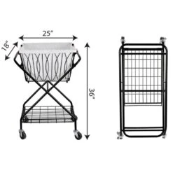 Verona Laundry Cart With Removable Basket -Home Tableware verona laundry cart with removable basket black 5273959 9 e00aab46 a1ea 4793 aaaa e6147695e992