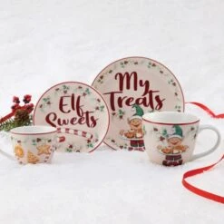 Winterberry® 4 Piece Elf Cookie Plate And Mug Gift Set -Home Tableware winterberry 4 piece elf plate and mug set 5285702 3