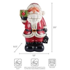 Winterberry® Oversized Santa With LED Cookie Jar, 20 Inch -Home Tableware winterberry santa with led cookie jar 20 inch 5285698 5