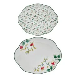 Winterberry® Set Of 2 Holly Serving Platters -Home Tableware winterberry set of 2 holly serving platters 5295772 6