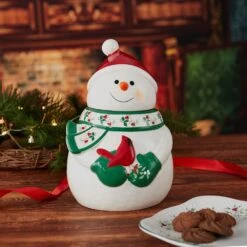 Winterberry® Snowman With Cardinal Cookie Jar -Home Tableware winterberry snowman with cardinal cookie jar 5286206 2